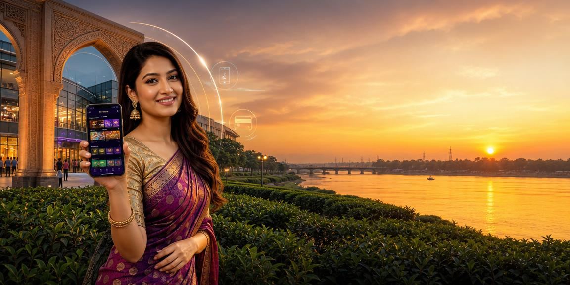 রাজশাহীর চা বাগানে ক্যাসিনো অ্যাপ ব্যবহার করছেন একজন স্থানীয় বাসিন্দা
