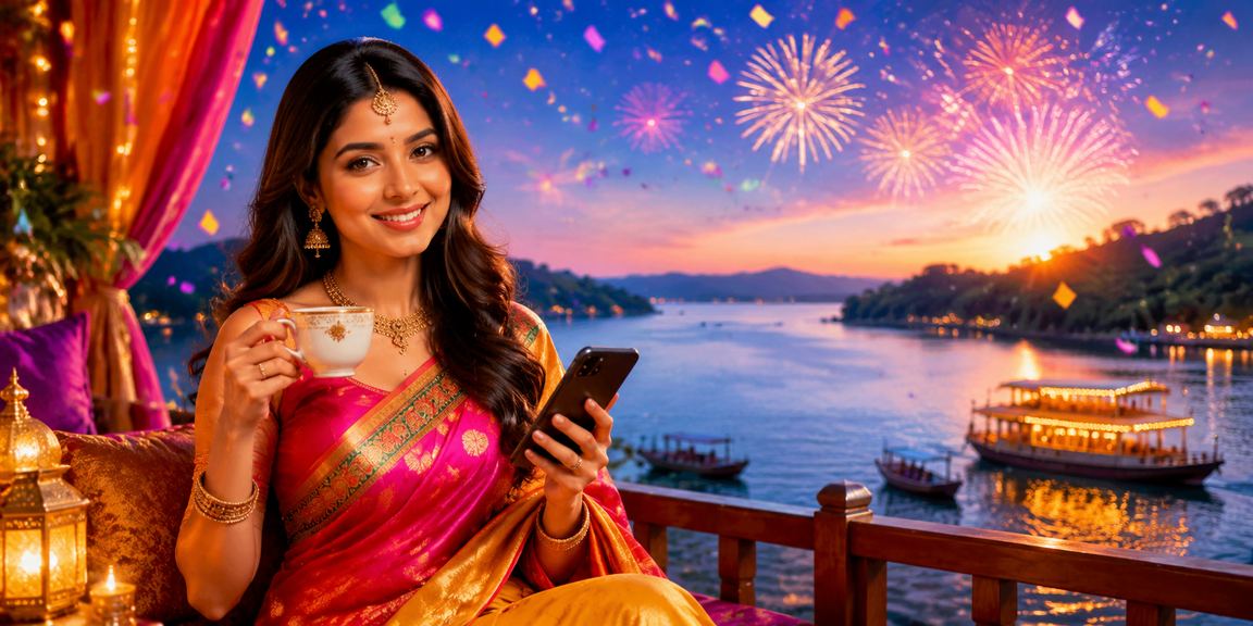 রাঙামাটিতে ভিআইপি বোনাস উদযাপন করছেন একজন নারী শাড়ি পরে
